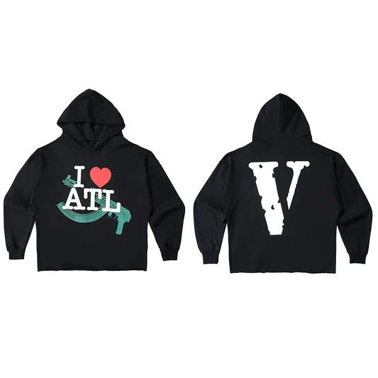 Vlone "I ❤️ ATL" Graphic Hoodie - Black